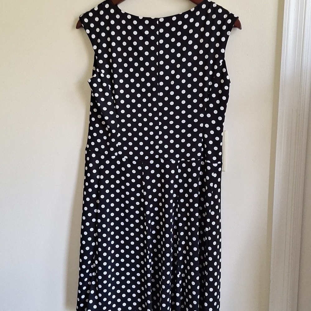 Perceptions Black and White Polka Dot Mini Dress Size 8P - Picture 6 of 9
